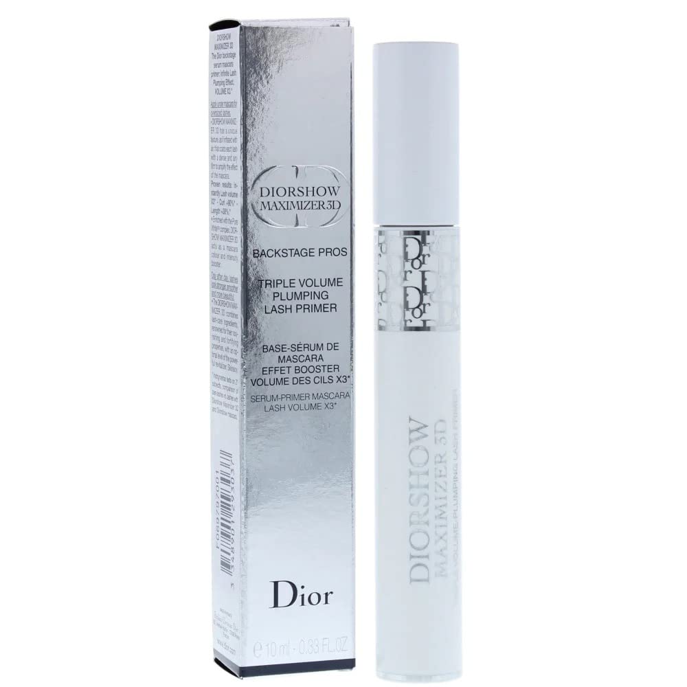Dior Diorshow Maximizer lash serum coating evenly primes lashes for curl and thickness.