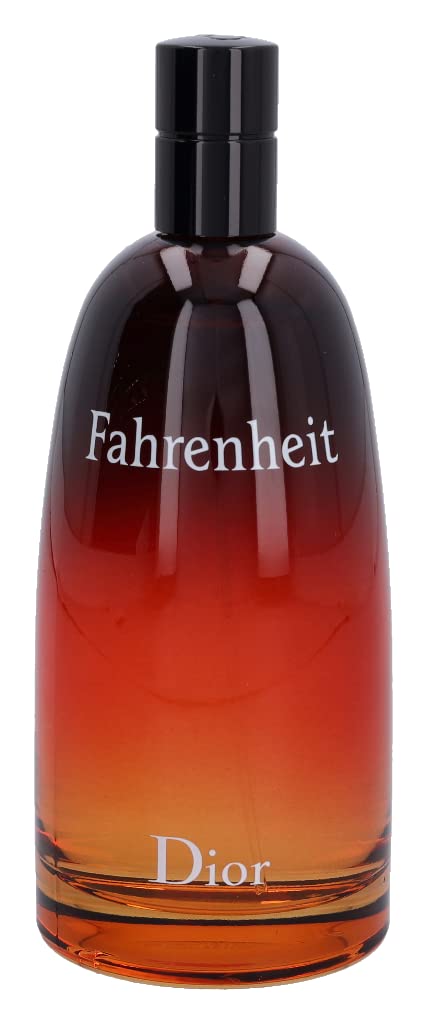 Dior Fahrenheit bottle side view shows elegant silhouette for collection display and personal fragrance.
