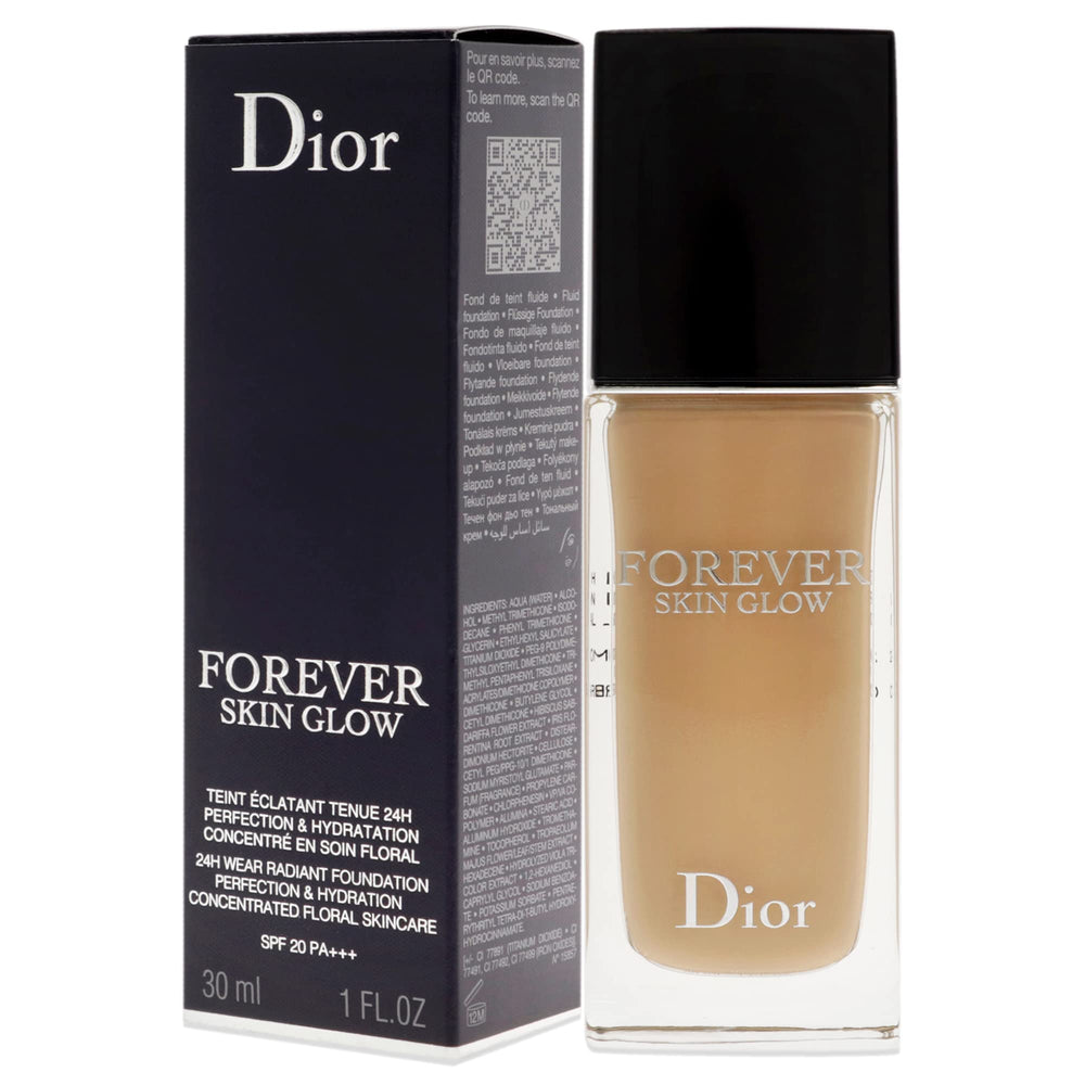 Dior Forever Skin Glow ingredients visual emphasizes skincare-forward formula for healthier-looking skin.