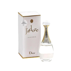 Dior J'adore mini splash top notes bottle highlights bright citrus opening for daylong freshness.