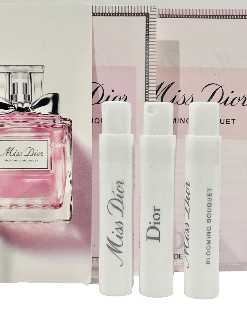 Dior Miss Blooming Bouquet label on 1ml sample for gifting.