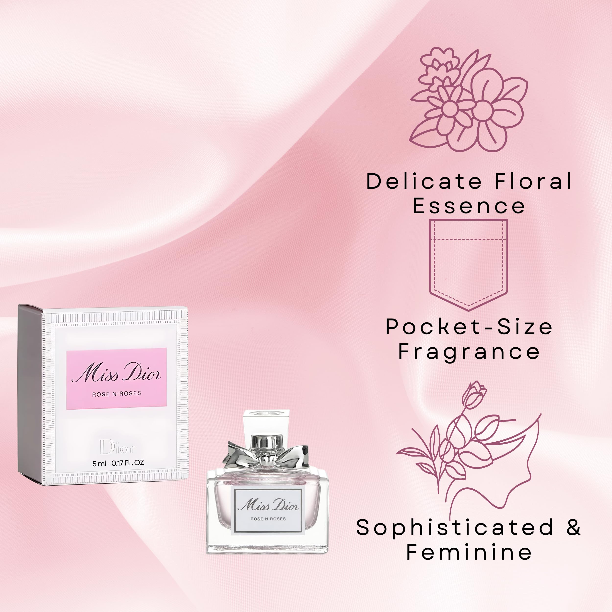 Miss Dior Rose N' Roses white musk detail suggests lasting warmth.