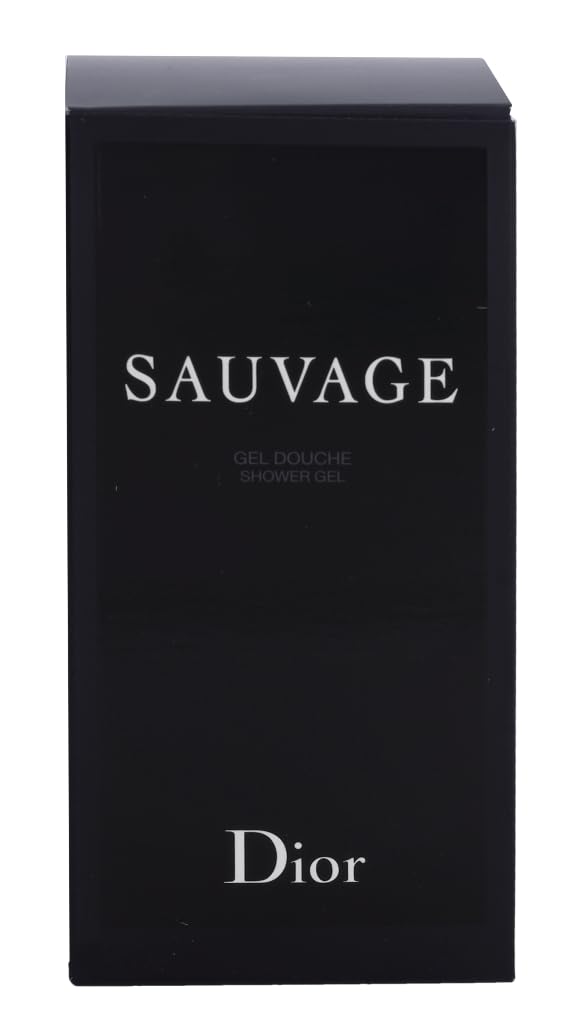Dior Sauvage bottle closeup showcases bergamot and ambroxan notes in fragrance.