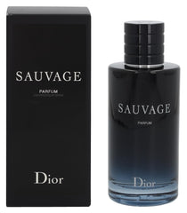 Dior Sauvage bottle side view highlights sleek design and premium craftsmanship.