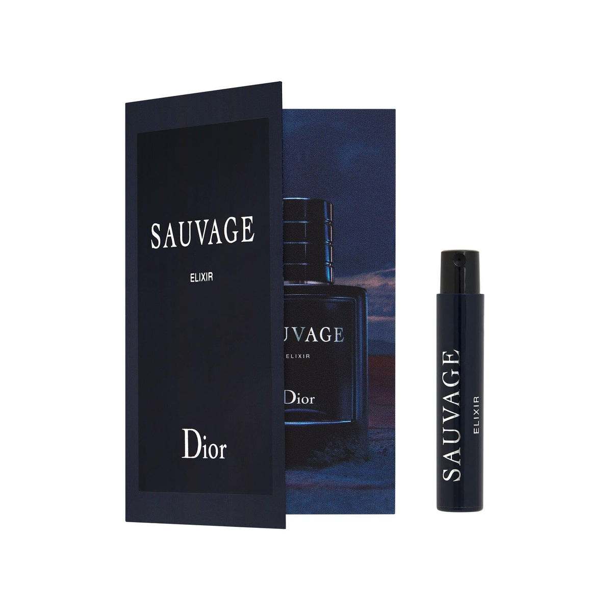 Dior Sauvage Elixir travel vial for on-the-go fragrance sampling and testing