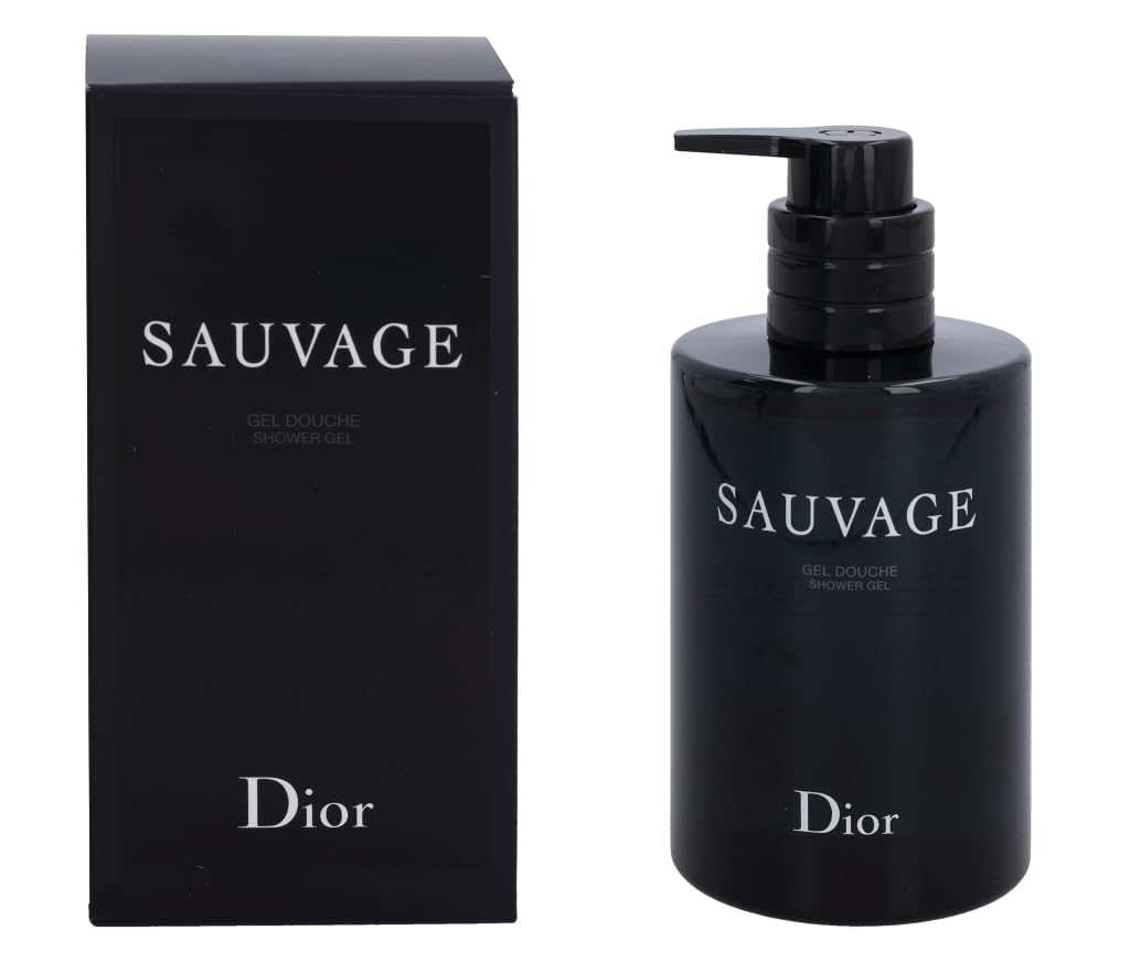 Dior Sauvage shower gel bottle highlights the iconic scent for a refreshing daily cleanse.