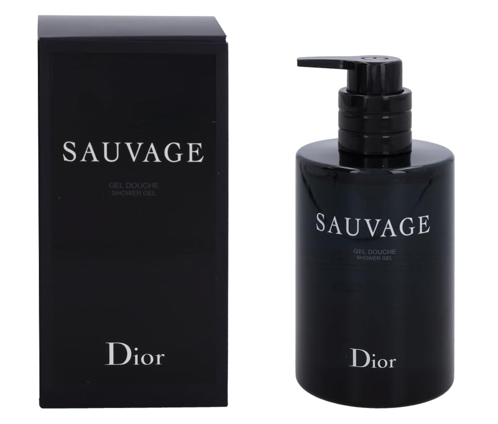 Dior Sauvage shower gel bottle highlights the iconic scent for a refreshing daily cleanse.