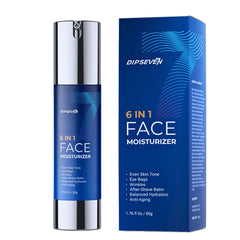 DIPSEVEN 6-in-1 face cream tube for men delivers hydration and revitalization.
