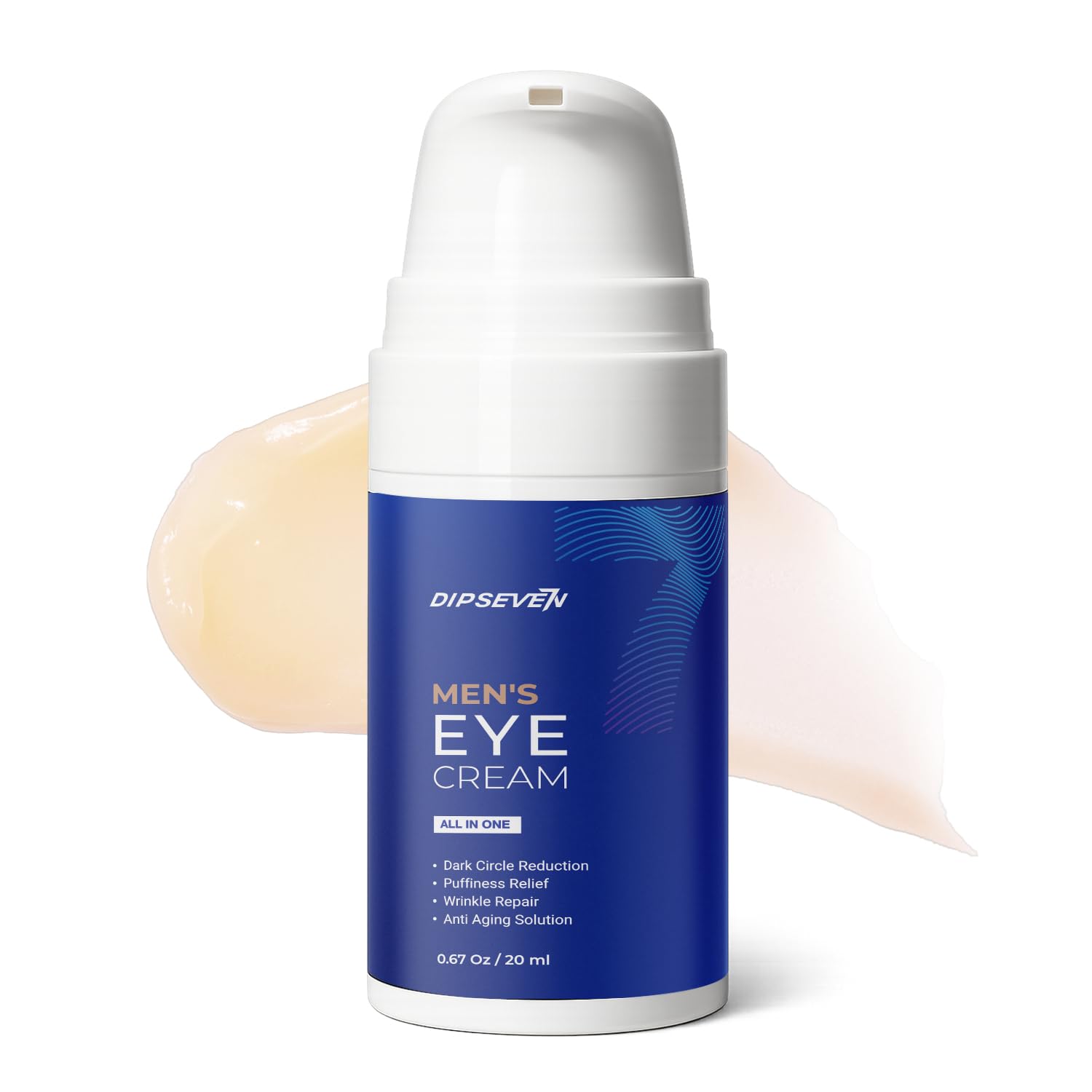 DIPSEVEN men's eye cream packaging for quick under-eye refresh