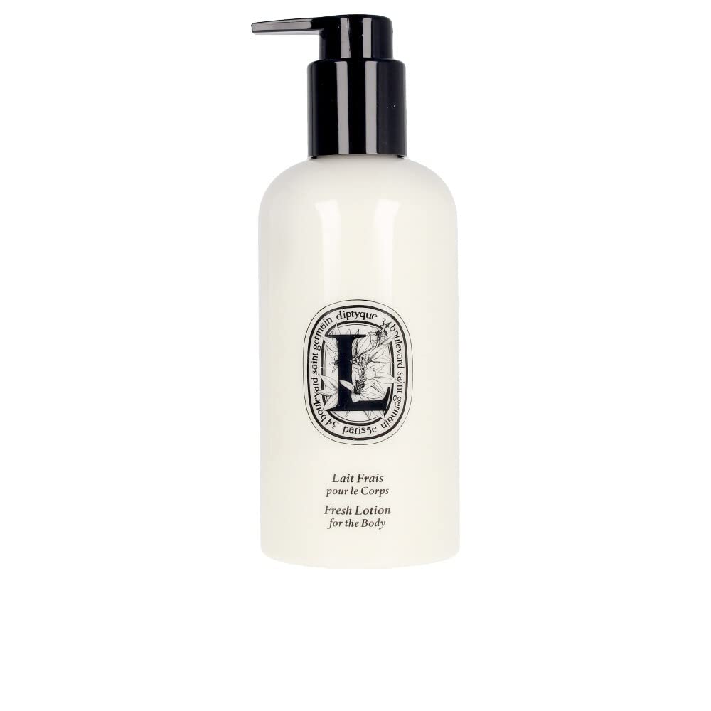 Diptyque Fresh Body Lotion bottle highlighting orange blossom scent and hydration