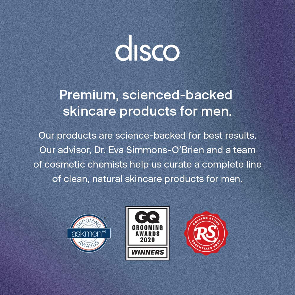Disco Men's packaging design: travel-ready, sleek label and cap
