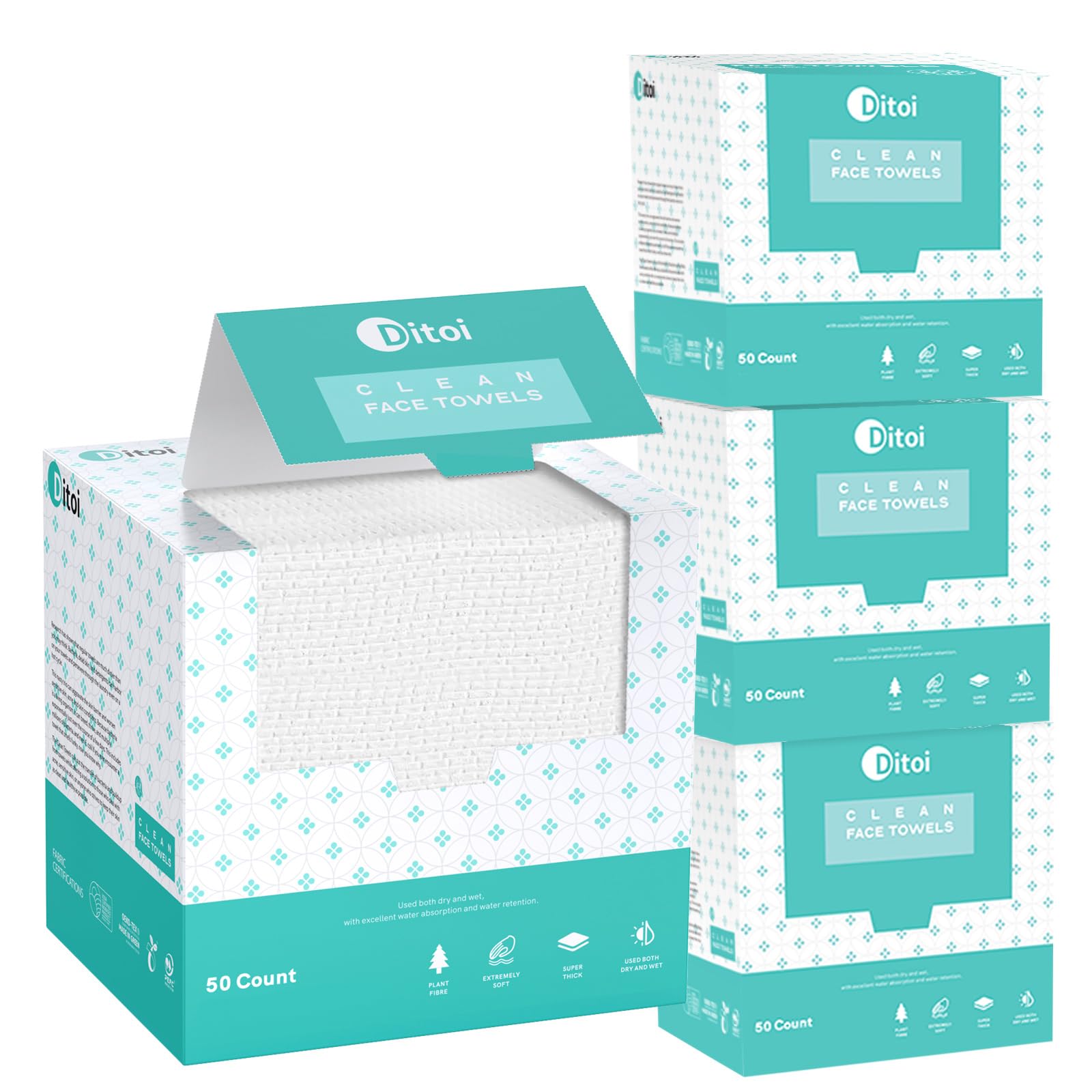 Ditoi face towel soft-10x12 inches for gentle cleansing