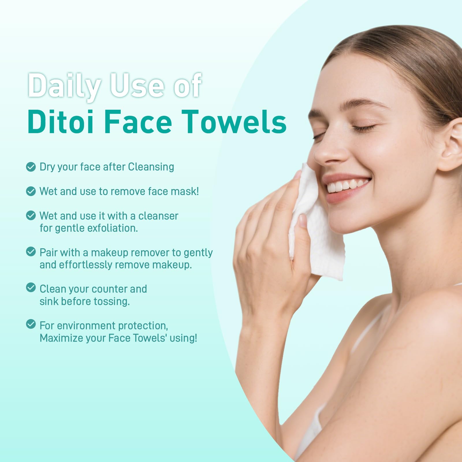 Ditoi plant-fiber disposable towel eco friendly cleansing