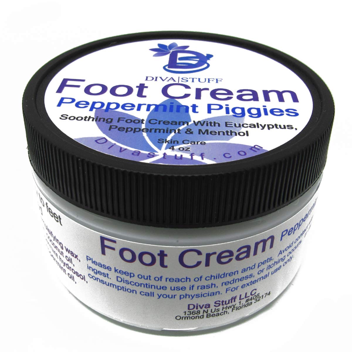 Diva Stuff Peppermint Piggies bottle with cooling eucalyptus for refreshed feet.