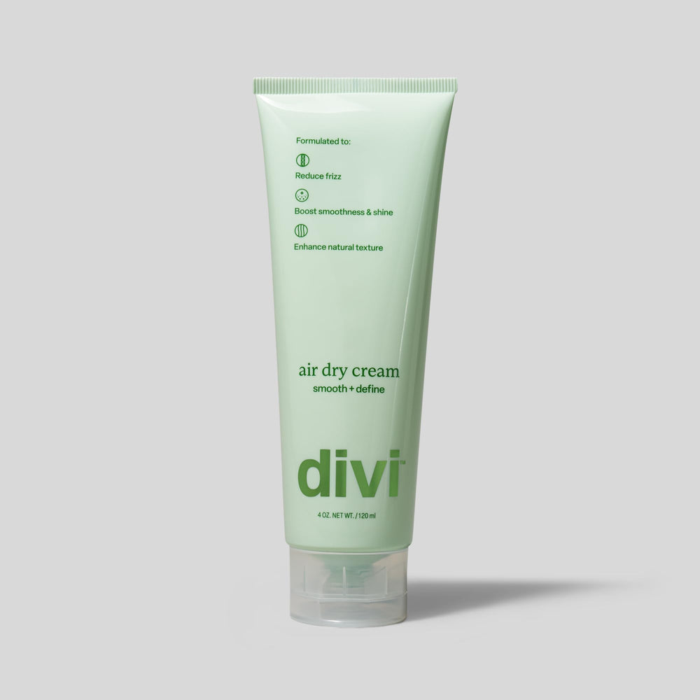 Divi Air Dry Styling Cream packaging on shelf ready for everyday routines.