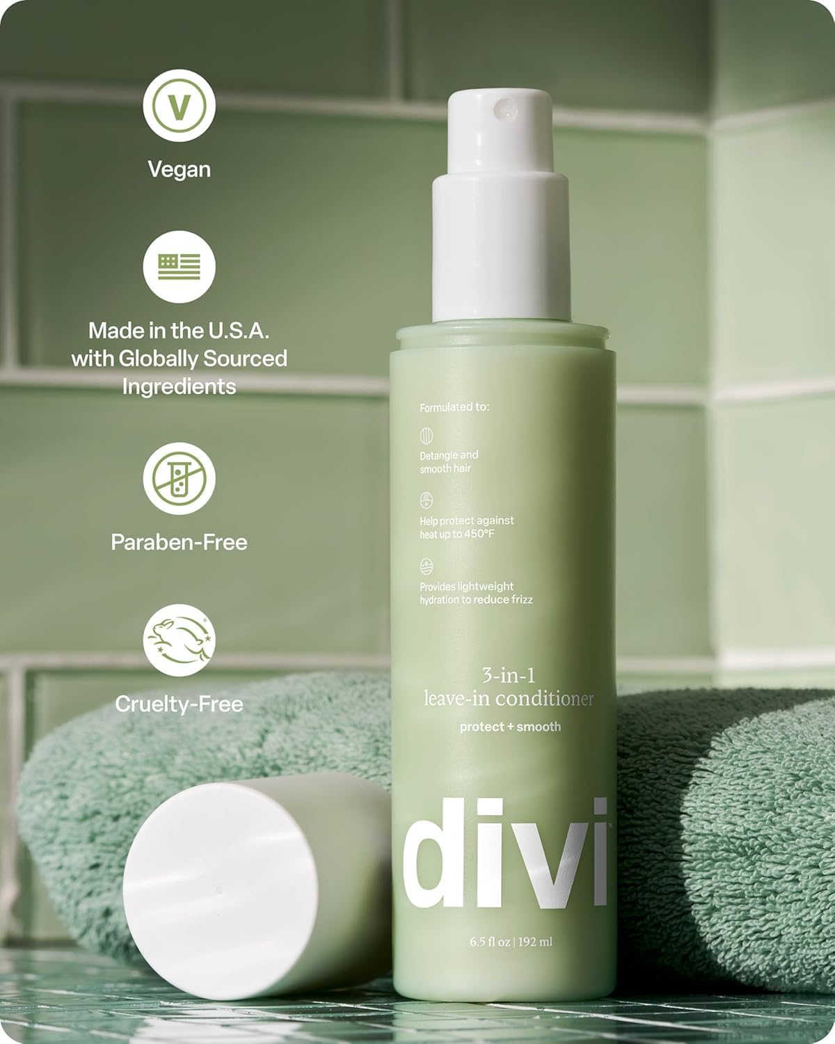 Divi color-safe USA-made badge signals gentle formula