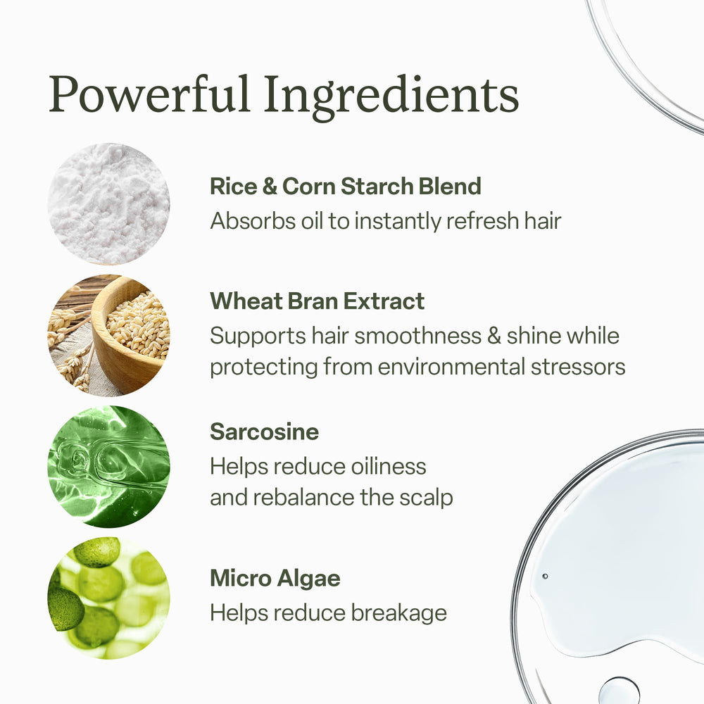Divi dry shampoo no-residue formula image implies clean, breathable scalp