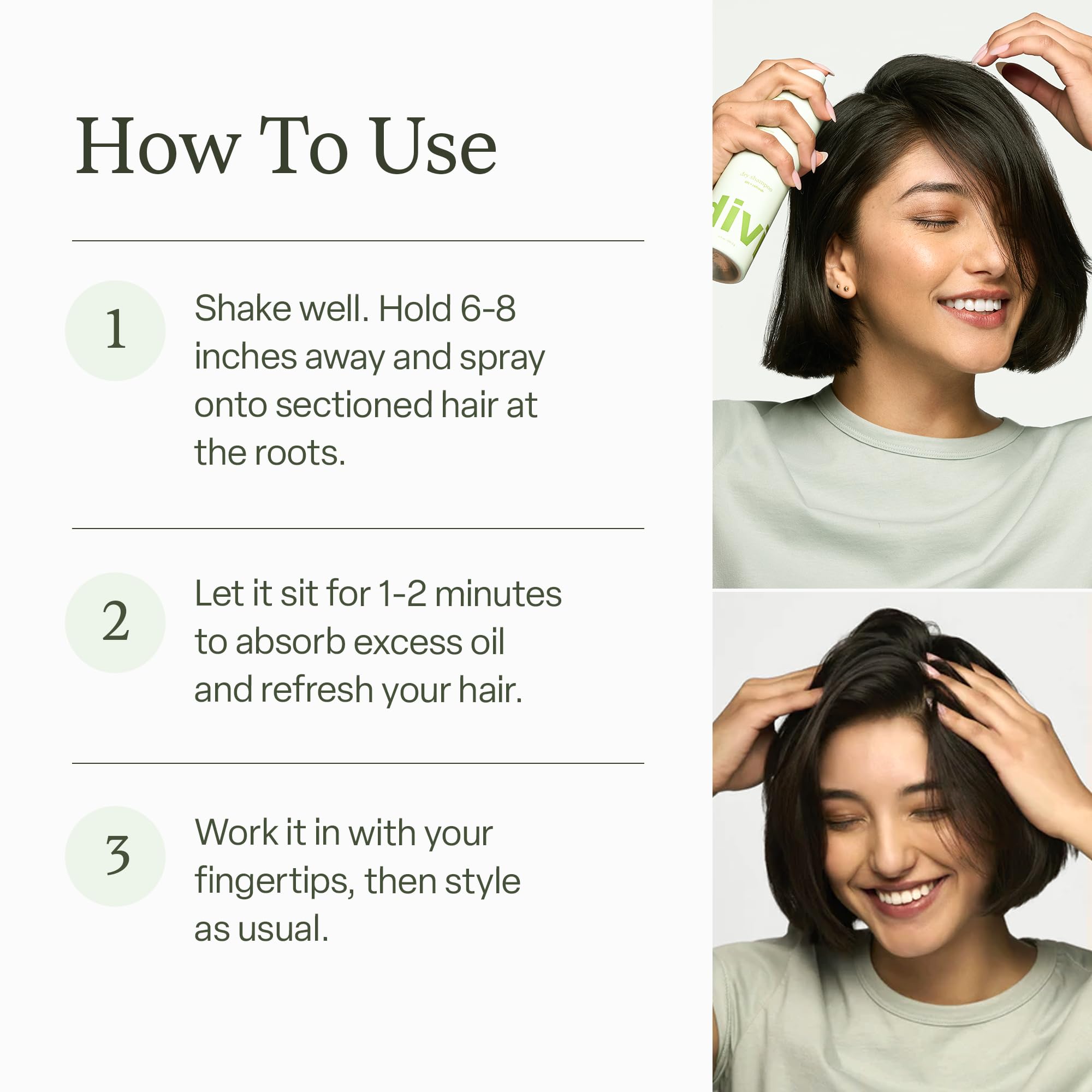 Divi dry shampoo volume at the root lift visually evident