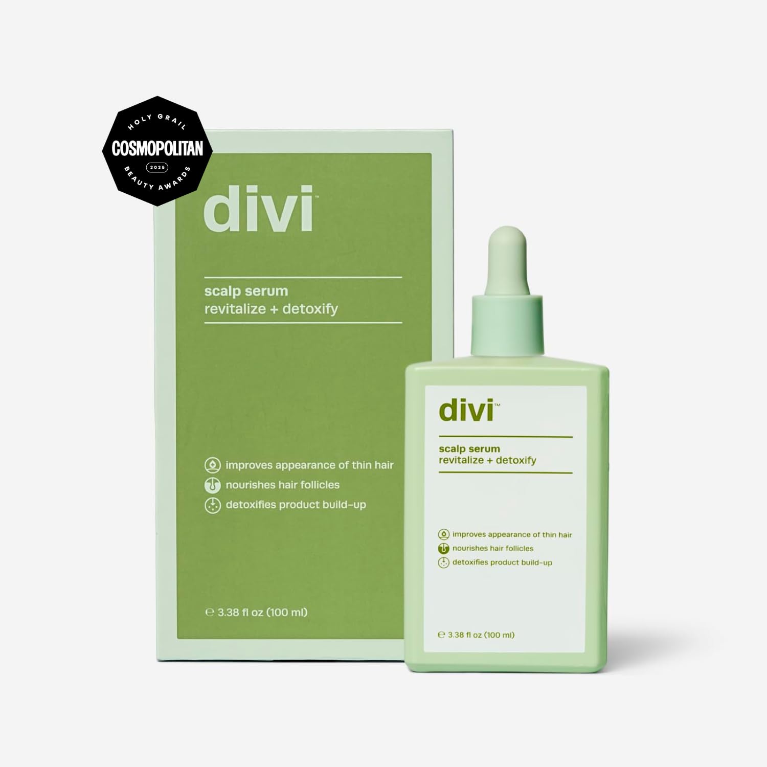 Divi Hair Scalp Serum dropper shows precise application for targeted nourishment