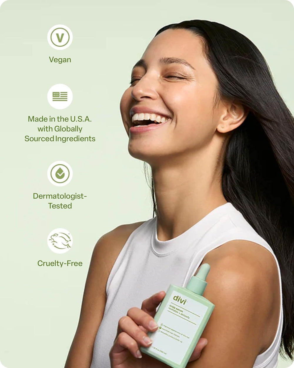 Divi hair volume close-up shows lifted, bouncy strands.