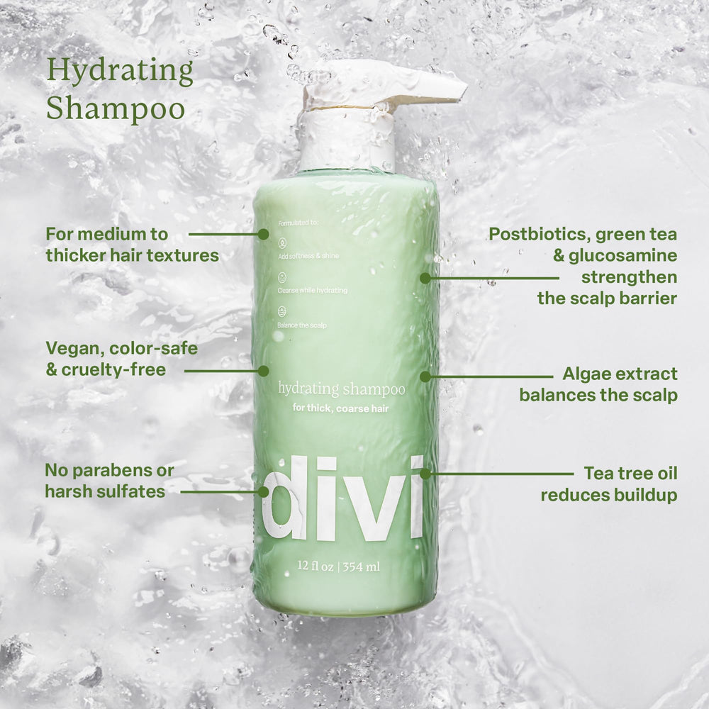 Divi Hydrating Scalp buildup removal closeup showing cleansing action