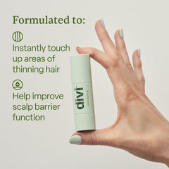 Divi powder applied along hairline to blend thinning areas.