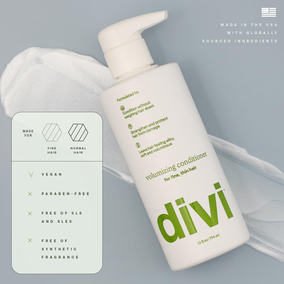 Divi volumizing conditioner ends care reduces flyaways for smooth ends