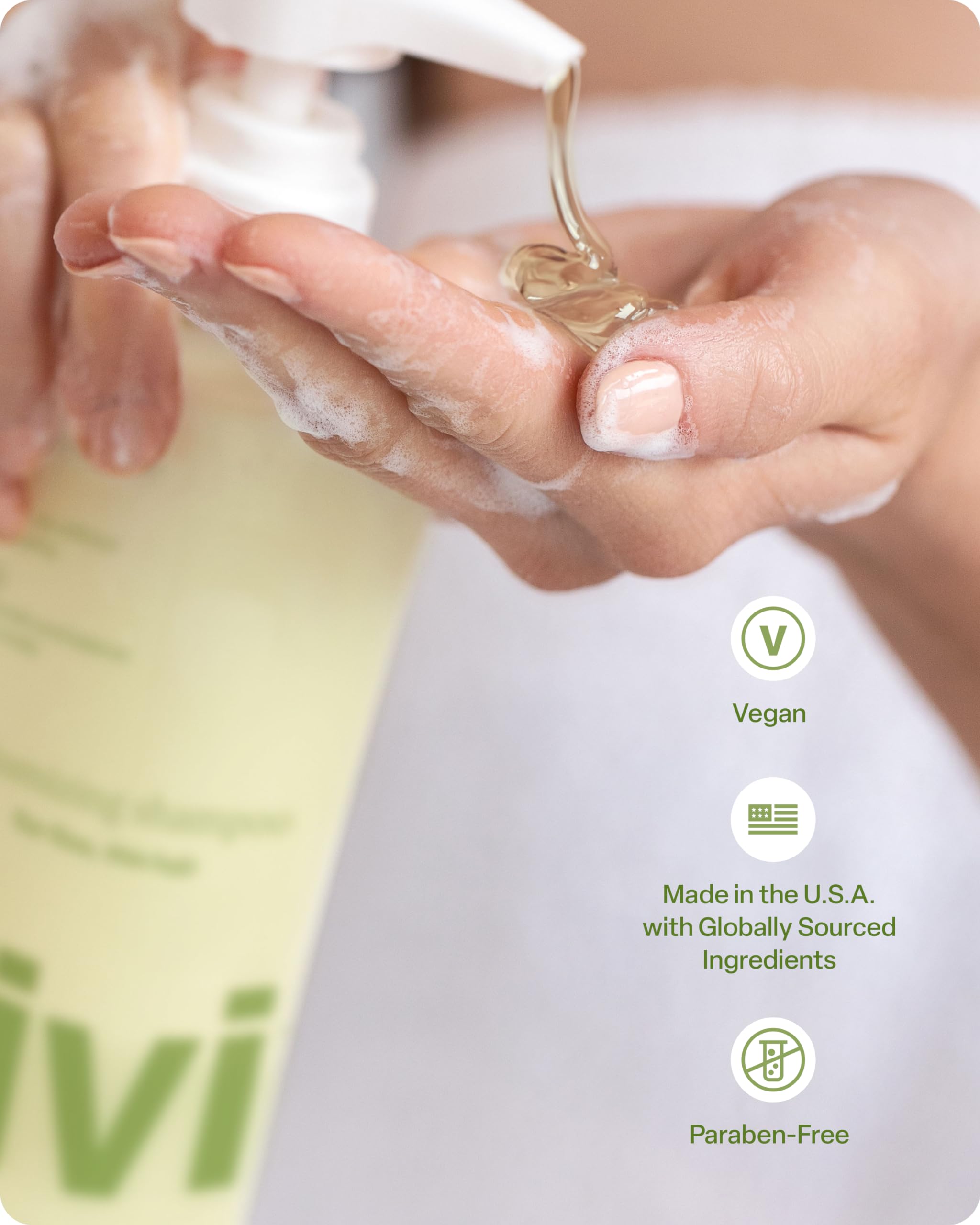 Divi volumizing shampoo color-safe label on packaging for color-treated hair