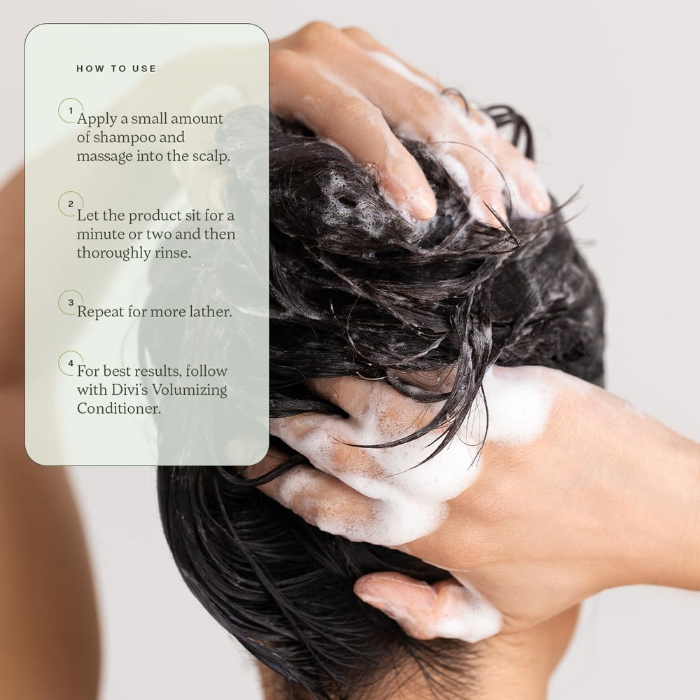 Divi volumizing shampoo microalgae formula close-up for healthy hair environment