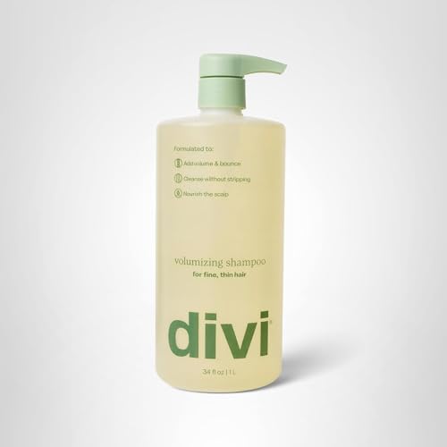 Divi Volumizing Shampoo vegan SLS-free seal signals clean ingredients.