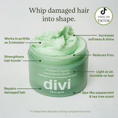 Divi Whipped Repair Mask jar open reveals creamy texture for fast treatment