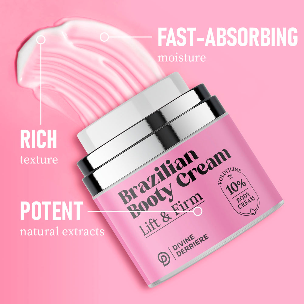 Divine Derriere packaging highlights cruelty-free and USA-made status and premium quality.