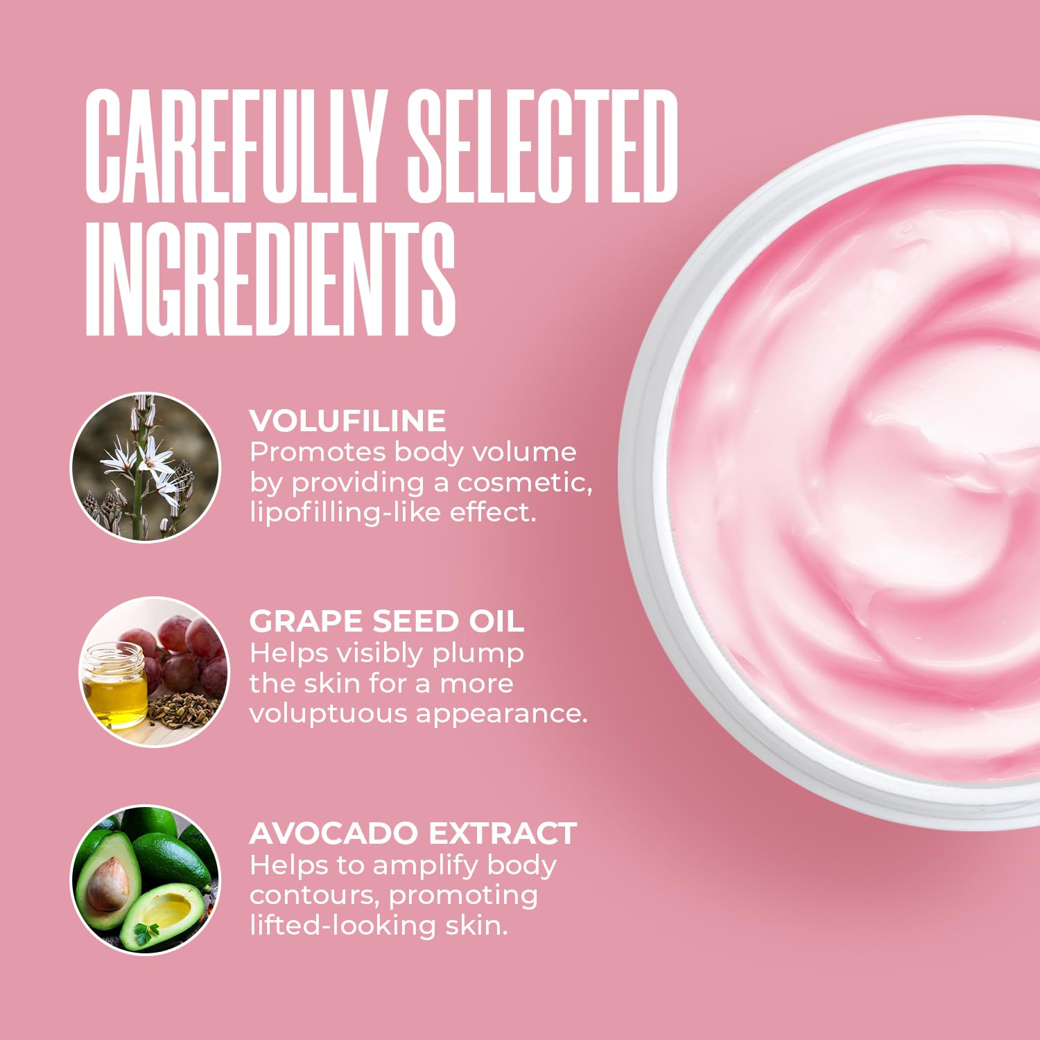 Divine Derriere Perky Body Cream texture swirl indicating creamy absorption and hydration.