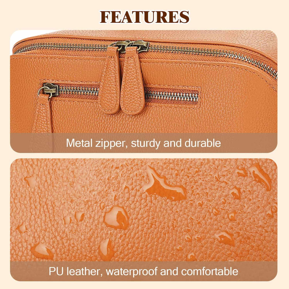 Divvia brown multipurpose bag doubles as makeup or toiletries organizer.