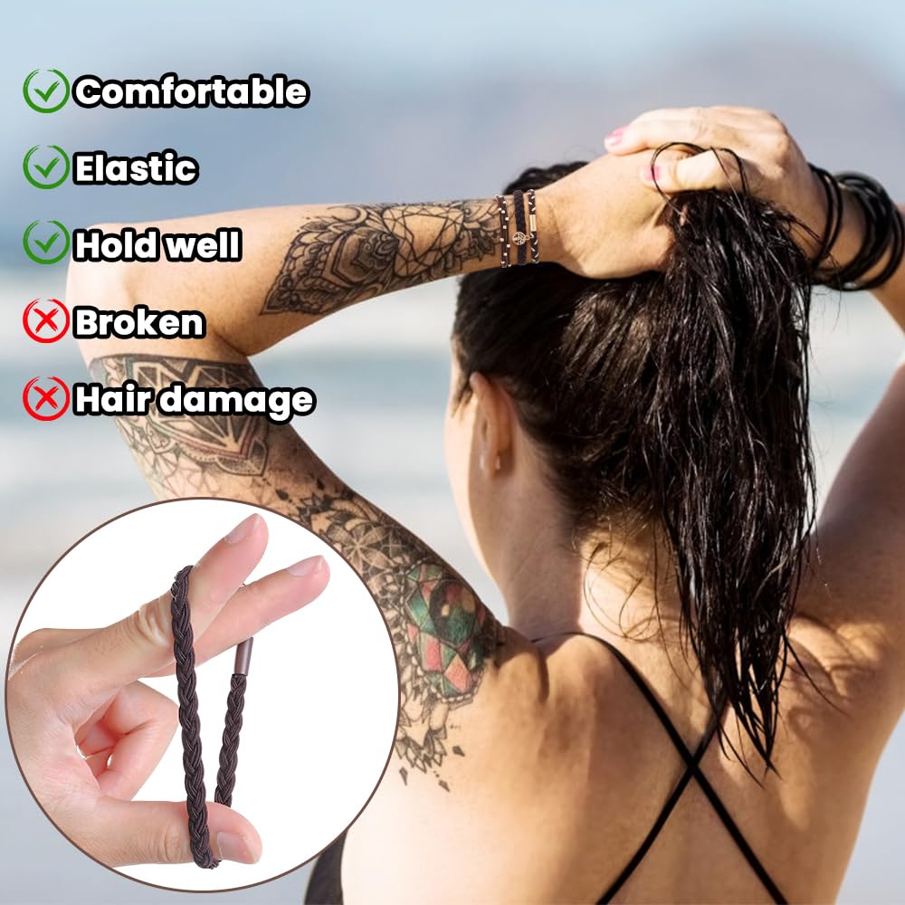 DIYDEC hair ties worn as bracelets blend fashion and function during workouts or travel.