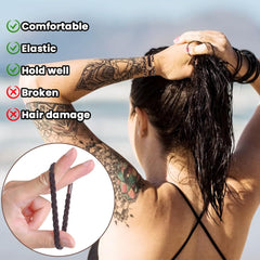 DIYDEC hair ties worn as bracelets blend fashion and function during workouts or travel.