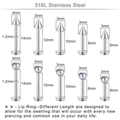 DJCIW mixed-size piercing jewelry collection highlights versatile options for multiple piercing sites.