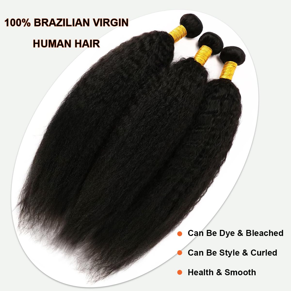 DJFG Kinky Straight Bundles 20in weft detail showing full density and durability.