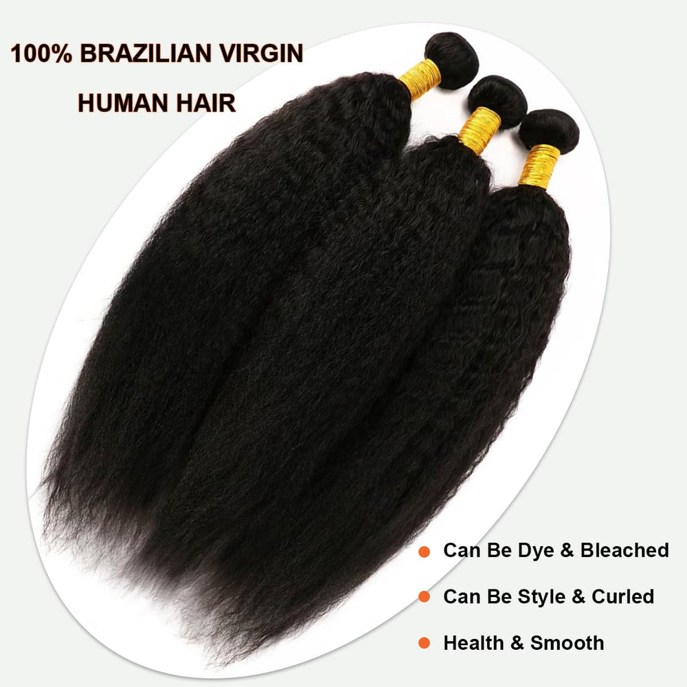 DJFG Kinky Straight Bundles 20in weft detail showing full density and durability.