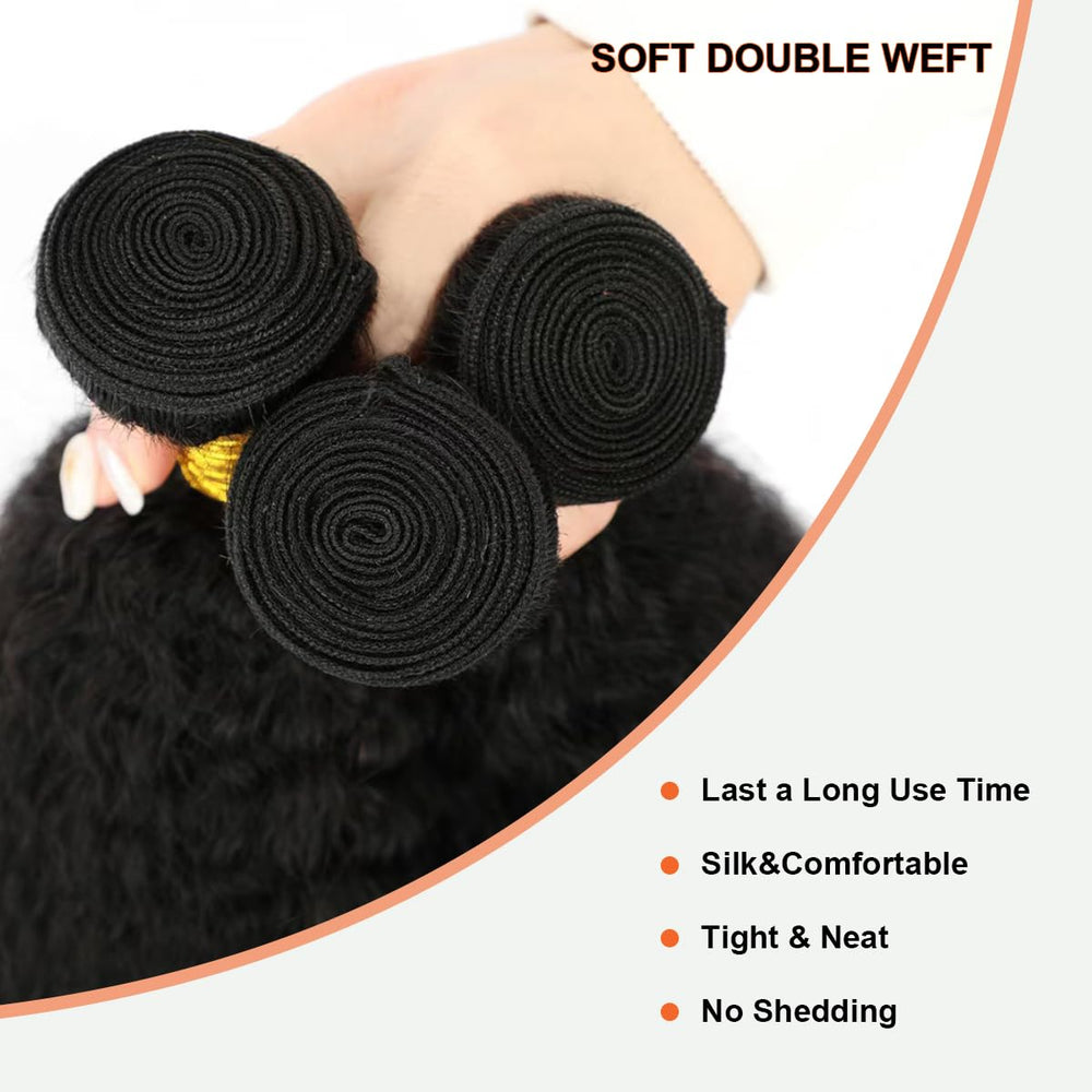 DJFG Kinky Straight Bundles 22in length assembly for long versatile styling.