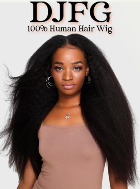 DJFG Kinky Straight Bundles soft hair close-up for smooth, manageable texture.