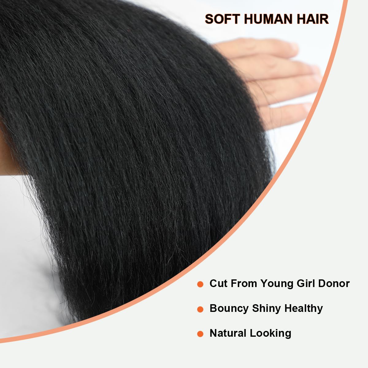 DJFG Kinky Straight Bundles texture closeup highlighting natural kinked yaki texture.