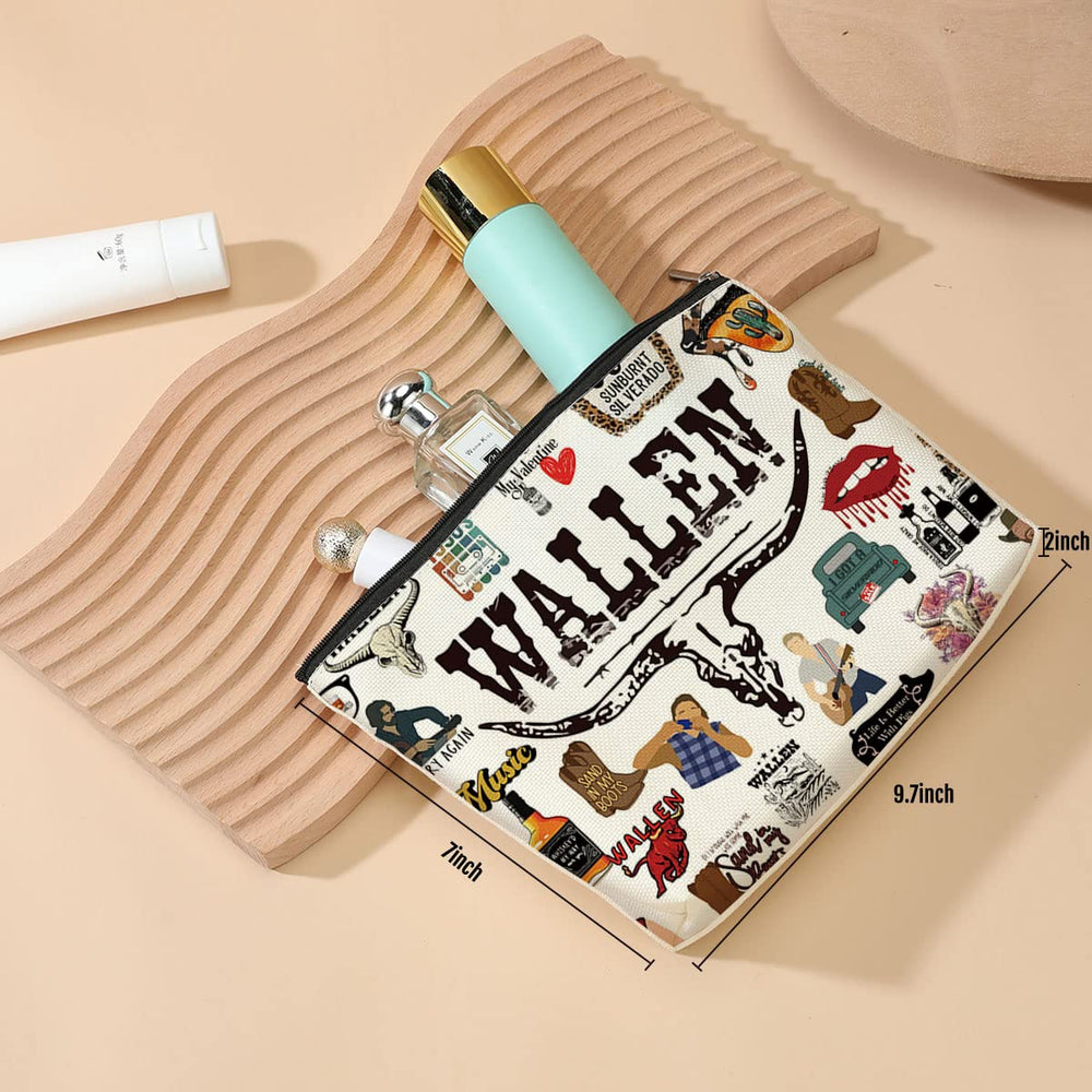DJHUNG Inspired Singer cosmetic bag side profile emphasizes slim, lightweight daily carry.