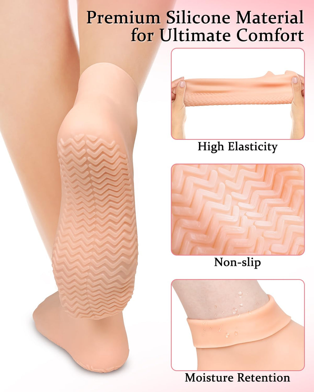 DLMDLM silicone socks with moisturizer application in foot care