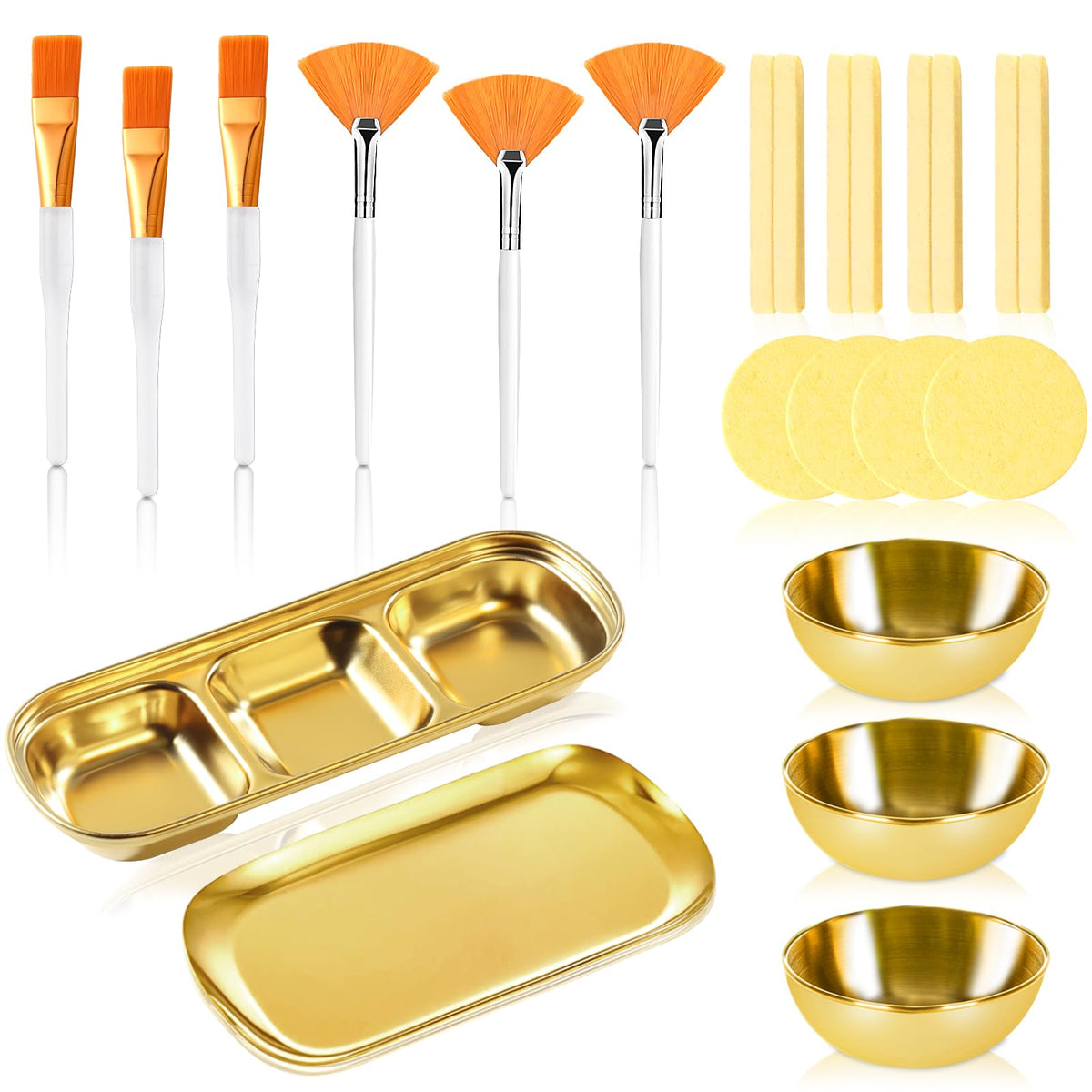 DLUGOPIS gold mixing bowls trio for precise product prep.