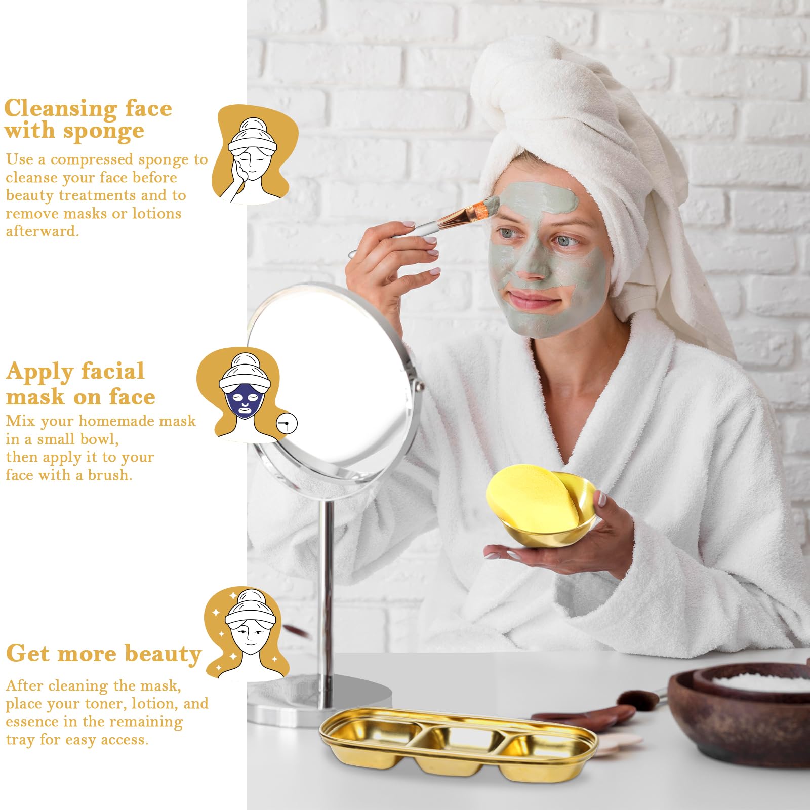 DLUGOPIS yellow compressed sponge strips for gentle cleansing.