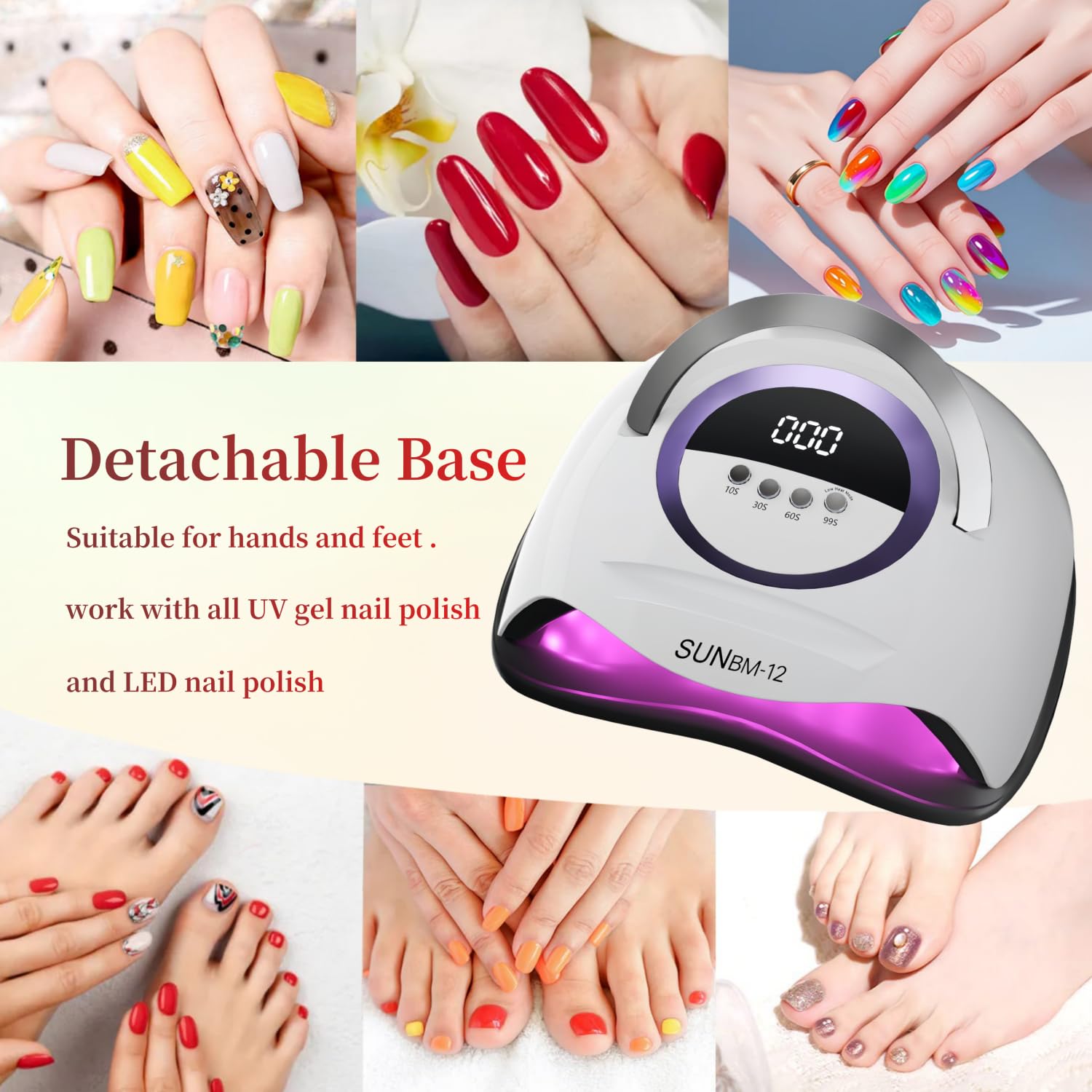 DMJWAN BM-12 PRO removable tray simplifies cleanup after nail sessions.