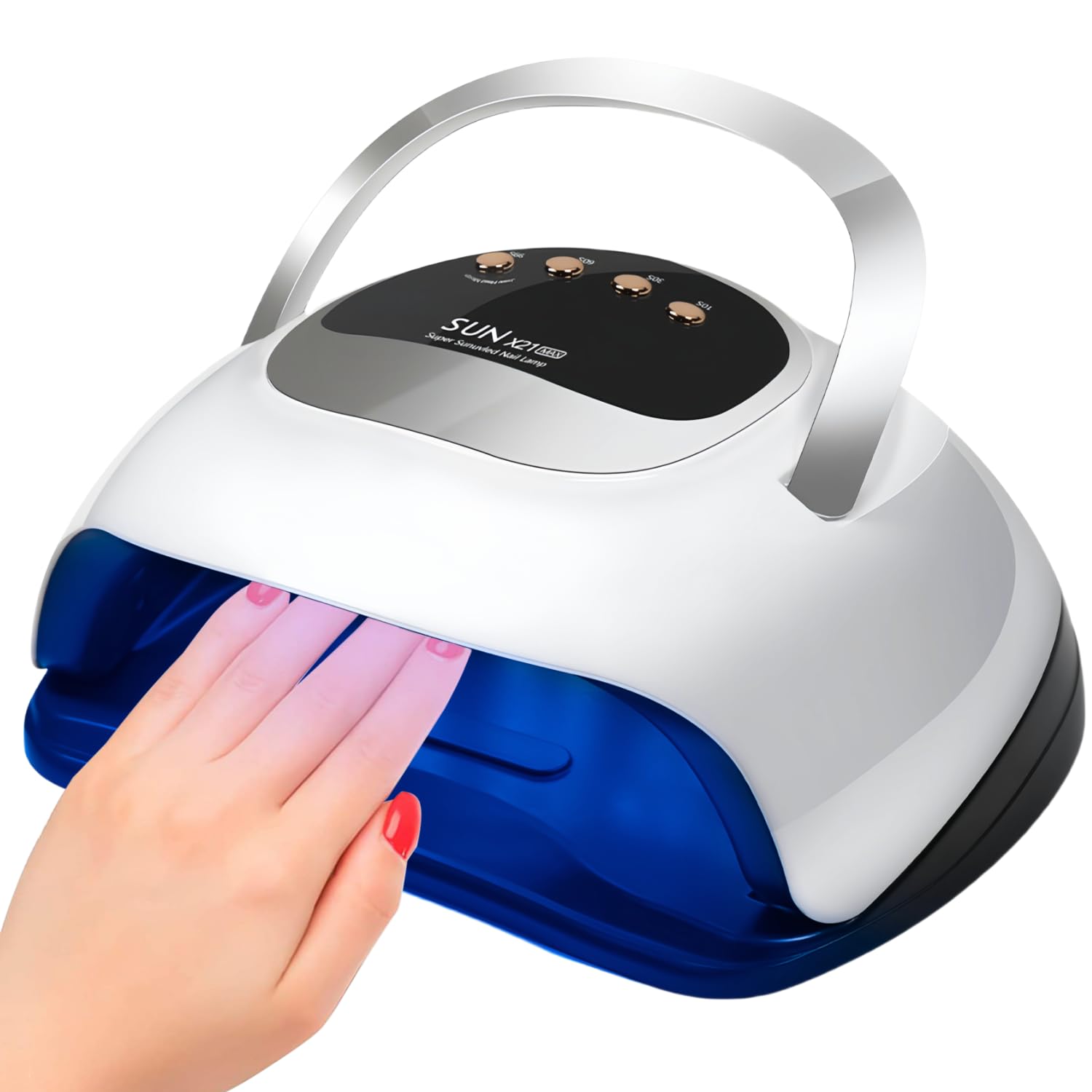 DMJWAN UV LED Nail Lamp front view with 72 beads for efficient at-home curing