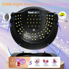 DMJWAN UV LED Nail Lamp top view showing even coverage for quick dry