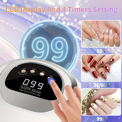 DMJWAN UV LED Nail Lamp with auto-sensor aids hands-free start